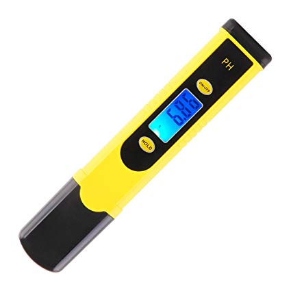 Jellas 【Upgrade】 Digital pH Meter High Accuracy 0.01 Resolution Digital pH Meter pH Water Quality Tester for Lab Use, Household Drinking Water, Swimming Pools, Hydroponics, Food Project Test - Yellow
