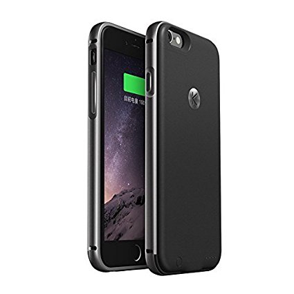 Tinpec Super Slim Iphone 6 Battery Case- 2400mah Portable Charger Battery Pack External(Black Grey)