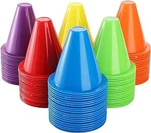 Bekith 120 Pack Indoor Outdoor Agility Mini Sports Cones, 3 Inch Training Marker Cones for Kids, Plastic Traffic Cones for Roller Skating and Skate Practice, 6 Assorted Colors