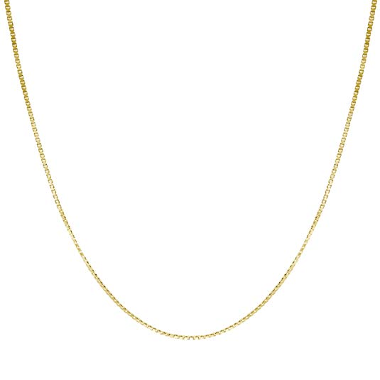 Honolulu Jewelry Company 14K Solid Gold 0.7mm Box Chain Necklace, 16" - 30"
