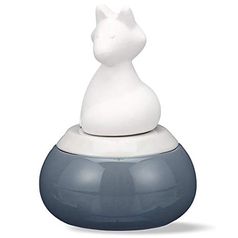 Fox, Ceramic Aromatherapy Diffuser | Small Wicking Essential Oil Diffuser for Home or Office | Porcelain 15mL Reservoir, 1 Fill Lasts 2 Weeks | No Electricity or Water Required