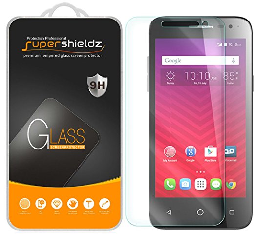 [2-Pack] Alcatel OneTouch Elevate Tempered Glass Screen Protector, Supershieldz Anti-Scratch, Anti-Fingerprint, Bubble Free, Lifetime Replacement Warranty