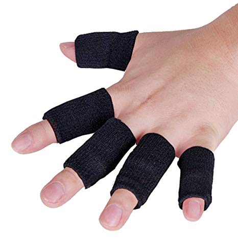 JoyFit - 10 pcs Finger Support, Sleeve, Protector with Soft Comfortable Cushion Pressure for Cricket, Volleyball, Gym, Basketball, Badminton, Baseball, Table Tennis, Boating, Biking, Boating, Cycling