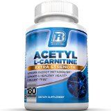 BRI Nutrition Acetyl l-Carnitine - 180 Count 500mg L Carnitine Capsules - 1000mg Servings