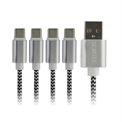 USB Type C Cable, SCHITEC 4Pack[1ft 3ft 6ft 10ft] USB C to USB A Nylon Braided Micro USB 2.0 Type C Cable for Nexus 6p/5x, Lumia 950xl/950, LG G5, Nokia N1, Apple Macbook 12 inch and More (4PACK)