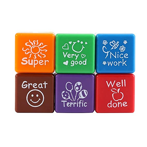 Cute Cartoon Kids Stamp Set Teachers Self Inking Praise Reward Stamps Motivation Sticker School Scrapbooking Stamp DIY