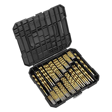 EnerTwist Titanium Drill Bit Kit Set for Metal and Wood 230-Piece - Anti-walking 135° Tip Coated HSS from 3/64" up to 1/2 Inch, ET-DBA-230S