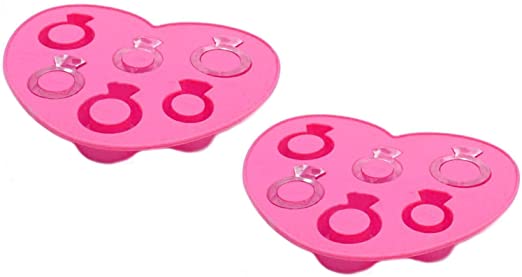 Chocolate Mold Tray Silicone Ice Cube Party maker perfect for DIY frozen ice, pudding, jelly candy (Pink Ring (2 Pack))