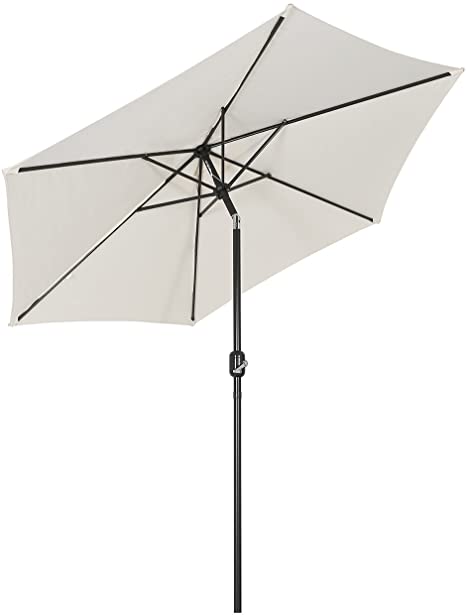 Sekey® 9ft / 2.7m Garden Parasol Umbrella Outdoor Sun Shade for Patio/Beach/Pool Umbrellas with Winding Crank & Tilt Function Sunscreen UV50  Cream