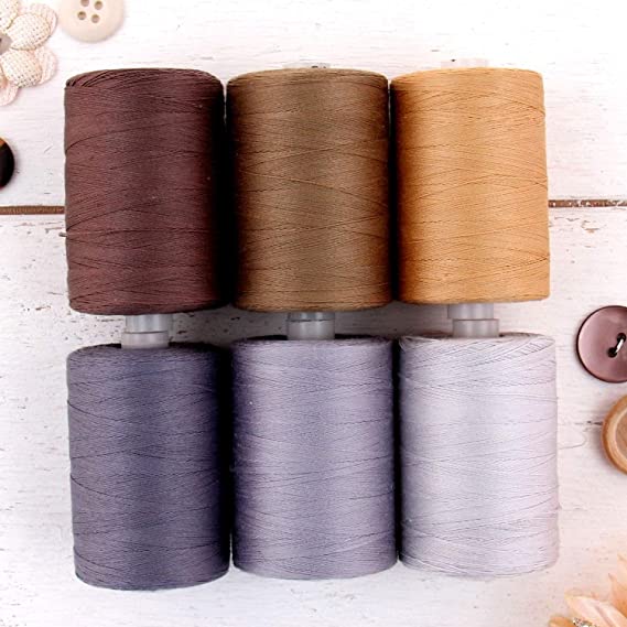 Threadart 100% Cotton Thread Set |6 Traditional Tones | 1000M (1100 Yards) Spools | For Quilting & Sewing 50/3 Weight | Long Staple & Low Lint | Over 20 Other Sets Available