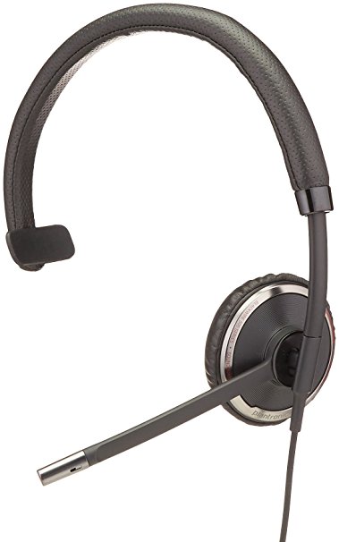 Plantronics Blackwire C510-M Monaural Over-the-Head Corded Headset, Microsoft Optimized