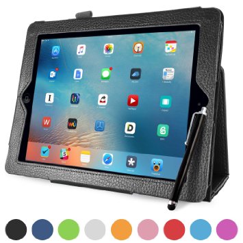Mobility® iPad Folio Tablet Case - PU Leather Protective Folding Magnetic Smart Case with Stand - Auto Sleep / Wake Feature - Fits Apple iPad 2, 3 & 4 - With Stylus Holder and Free Stylus - Black