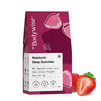 Be Bodywise 5 mg Melatonin Sleep Gummies for Women | 30 Days Pack | Helps Regulate Sleep Cycle, Improves Sleep Quality & Eases Jet Lag Strain