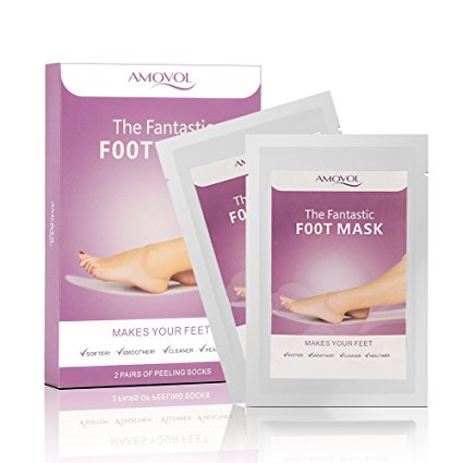 Foot Peel Mask, Exfoliating Calluses and Dead Skin Remover-2 Pair Foot Peel Spa Mask for Men & Women Repair Rough Heels, Get Soft Baby foot, Peel Your Feet in 1-2weeks, Lavender Scented.