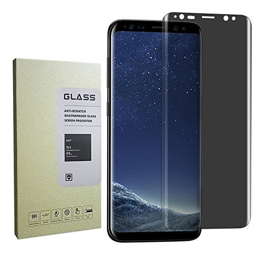 For Galaxy S8 Plus Screen Protector Privacy Anti-Spy ,[Case-Friendly] Privacy Anti-Peep Tempered Glass Screen Protector Shield For Samsung Galaxy S8 Plus (Anti Privacy)(Black)