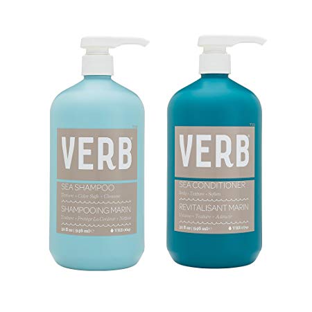 Verb Sea Shampoo & Conditioner Set - Texture   Color Safe   Cleanse 1L