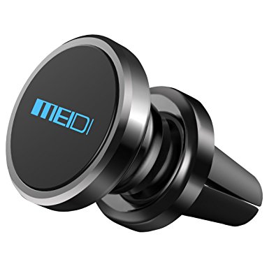 MEIDI Magnetic Car Mount Air Vent Multi-Angle Rotation Phone Holder for iPhone 7/6 Plus, Samsung and More (Black)