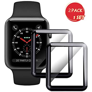 Smartwatch Screen Protector for Apple Watch 40mm Series 4/5 - Max Coverage 3D Curved Tempered Glass Film [9H Hardness Crystal Clear Scratch Resist No-Bubble Strong adsorption](40mm-2 Pack)-Upgraded