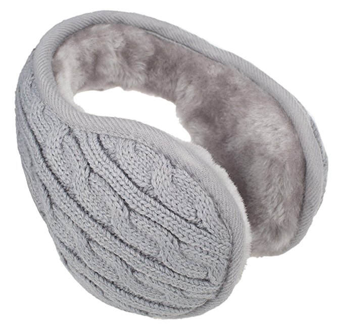 Knolee Unisex Knit Foldable EarMuffs Plus velvet Ear Muffs Winter Outdoor EarMuffs