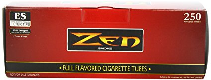 1 Box - 250pc Zen King Size Full Flavor Cigarette Tubes