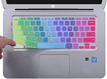 CaseBuy Colorful Ultra Thin Keyboard Cover for HP 14 inch Chromebook/HP Chromebook 14-db Series/HP Chromebook 14-ca Series/HP Chromebook 14-ak Series/HP Chromebook 14 G2 G3 G4 G5, Rainbow