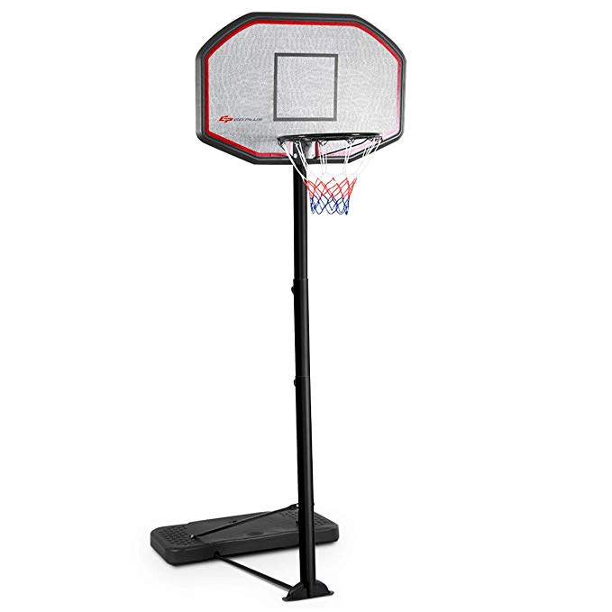 Giantex 10FT Portable Basketball Hoop Adjustable Height 43’’ Backboard Indoor/Outdoor