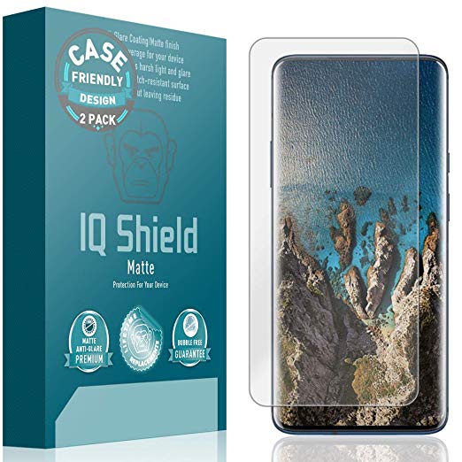 OnePlus 7 Pro Screen Protector (Case Friendly), (2-Pack) IQ Shield Matte Full Coverage Anti-Glare Screen Protector for OnePlus 7 Pro Bubble-Free Film