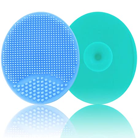 Baby Bath Brush, Baby Cradle Cap Brush, Silicone Massage Brush, Silicone Scrubbers Exfoliator Brush | The SkinSoother Baby Essential for Dry Skin, Cradle Cap and Eczema (Large-Blue & Green)