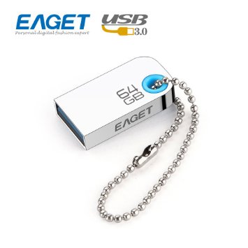 EAGET U85 USB 3.0 High Speed Capless Flash Drive,Water Resistant,Shock Resistant,Integrated All-Metal Sealed with Key Chain Design,Compact Size,32GB