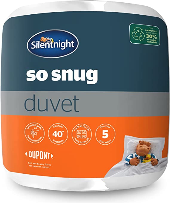 Silentnight So Snug King Size Bed Duvet Quilt - 13.5 Tog Winter Warm Cosy Thick Duvet Hypoallergenic and Machine Washable - King,White,533386GE