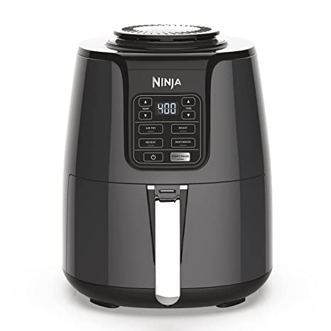 Ninja AF101 1550-Watt Programmable Base Air Fryer with 4-Quart Ceramic Coated Basket (Black/Grey)