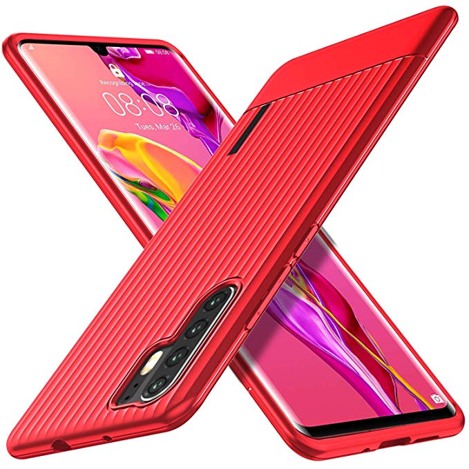 QITAYO Case for Huawei P30 Pro, Slim shockproof Anti-Scratch Phone Cover for Huawei P30 Pro Case,Red