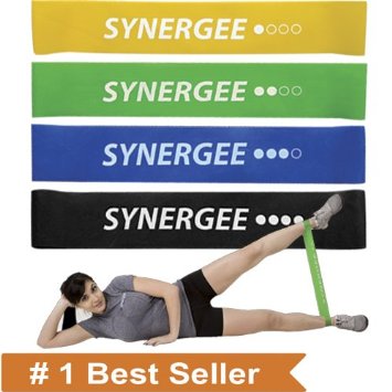 Synergee Best Selling #1 Rated Mini Bands Exercise Bands Stretching and Physical Therapy. Resistance Loop Band Buddies