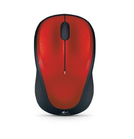 Logitech M235 Mouse - Optical - Wireless - Red - Radio Frequency - USB