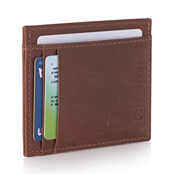 Alpine Swiss RFID Front Pocket Wallet ID Card Case