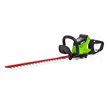 Greenworks HT40L00 Cordless Hedge Trimmer, 24" Brushless Battery Not Included, Black/Green