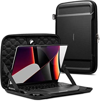 Spigen Rugged Armor Pro Hard Shell Protective Laptop Sleeve Compatible with MacBook Pro 14 inch - Black