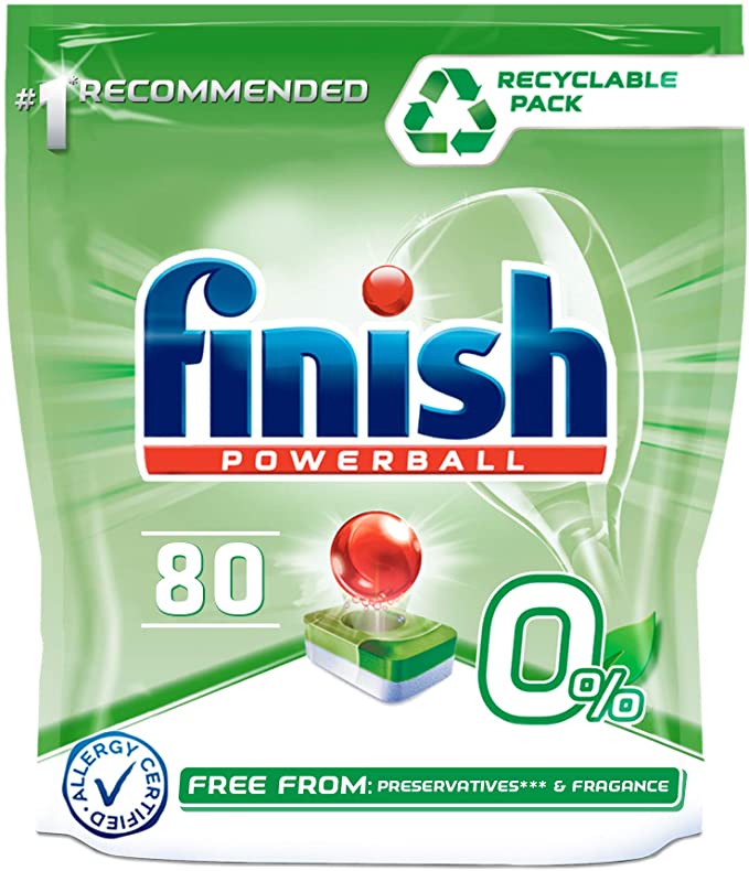 Finish 0% Dishwasher Tablets - 80 Tabs