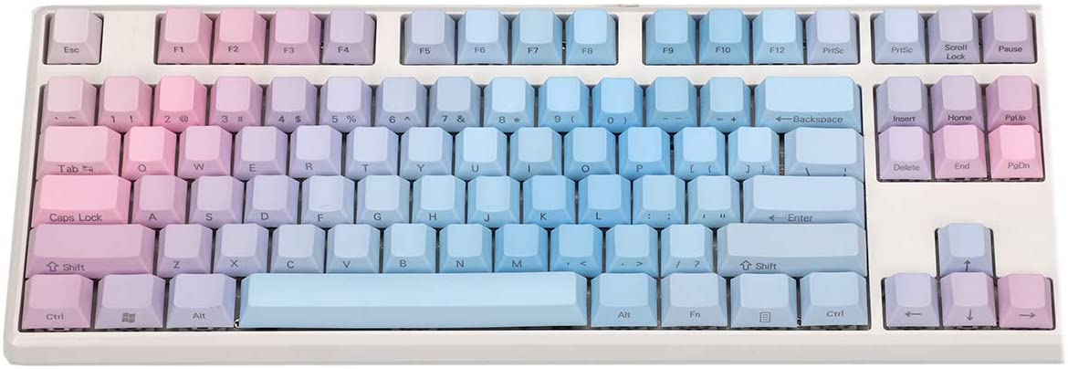 YMDK Sunset Gradient Colorful OEM Cherry Profile 108 87 61 Key Dyed Thick PBT Keyset for Cherry MX Mechanical Keyboard (Only Keycap)