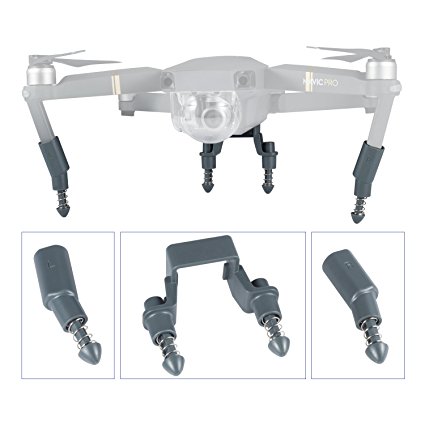 DJI Mavic Pro Landing Gear (Upgraded), Kupton 0.16" (5cm) Stabilizer Higher Leg Drone Safe Landing, Shock-Absorbing DJI Mavic Pro Landing Gear Height Extender (Gray)