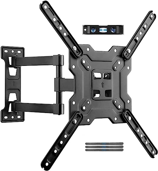 Suptek Adjustable TV Wall Mount, Swivel and Tilt TV Arm Bracket for Most 23-55 inch LED, LCD Monitor and Plasma TVs up to 100lbs VESA up to 400x400mm (A1 )