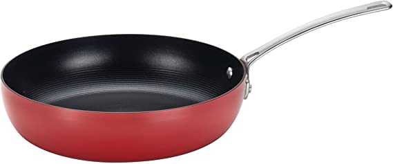 Circulon 14504 Genesis Nonstick Wok/Stir Fry Pan/Wok Pan with Lid - 12 Inch, Red