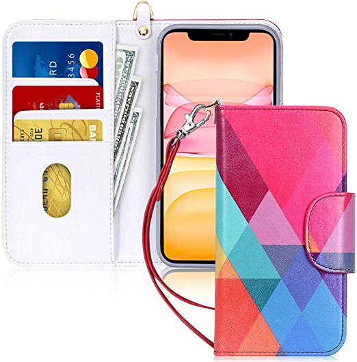 FYY Case for iPhone 11 6.1", [Kickstand Feature] Luxury PU Leather Wallet Case Flip Folio Cover with [Card Slots] and [Note Pockets] for Apple iPhone 11 6.1 inch Dream Block