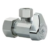 BrassCraft G2CR19X C1 12 in NOM Comp Inlet x 38 in OD Compression Outlet Chrome Plated Brass 14 Turn Angle Valve