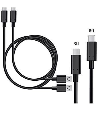 Winsword USB C Cable,[2-Pack 3ft & 6ft]USB 3.1 Type C to USB 2.0 Cable Sync & Charging for Samsung Galaxy S8,MacBook 12"/Pro,Nintendo Switch,Nexus 6P/5X,Google Pixel XL,OnePlus 2(Black)