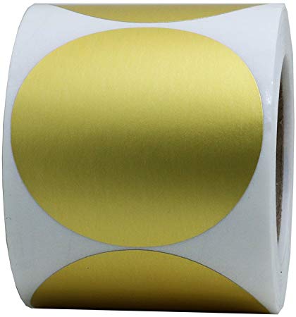 Hybsk Gold Labels 2" Round Color Coding Dots Stickers Adhesive Label 300 Per Roll