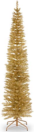 National Tree Pine 7 Foot Champagne Gold Tinsel Tree