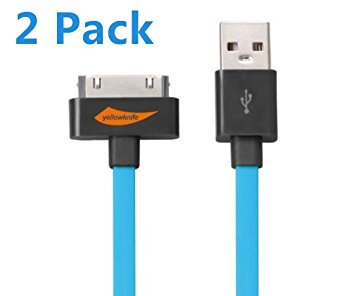 Yellowknife Apple MFI Certified Charging and Sync Cable, 3.2 Feet/1M (2 Pieces) with Mini Stylus (1 Piece) - Blue/Green