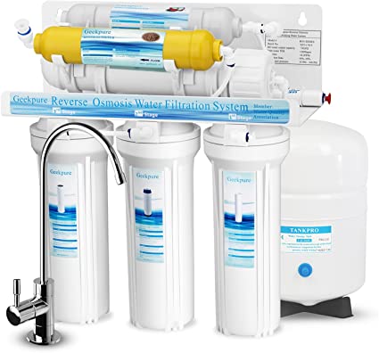 Geekpure 6-Stage Reverse Osmosis Drinking Water Filter System with Mineral Filter-75GPD..