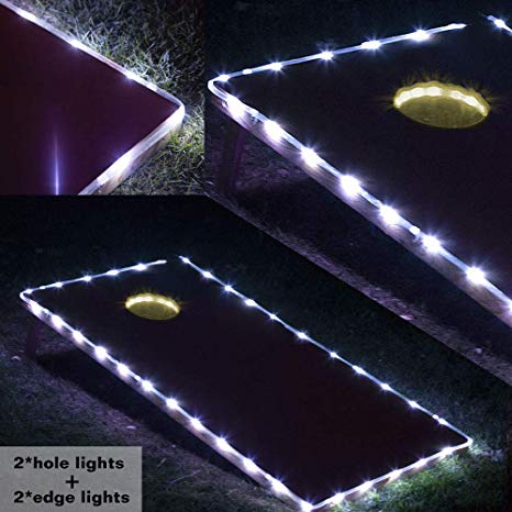 Cornhole Ring Lights and Cornhole Edge Lights, LED Cornhole Lights fit for Standard Cornhole Boards and Cornhole Bags